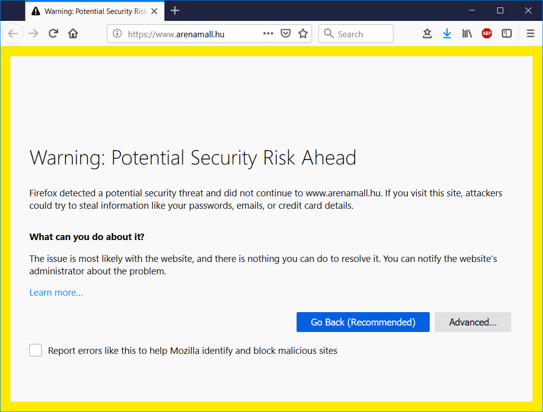 Mozilla Firefox biztonsági hiba