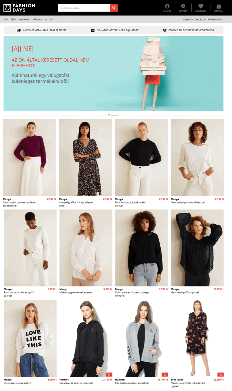 fashion days webshop 404